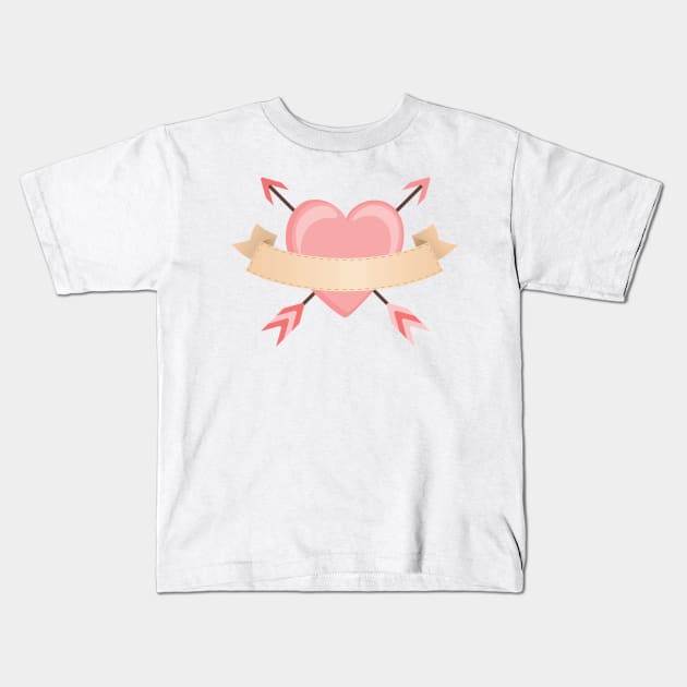 Arrow Through the Heart Kids T-Shirt by SWON Design